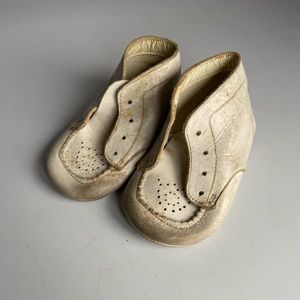 White Vintage Baby or Doll Shoes